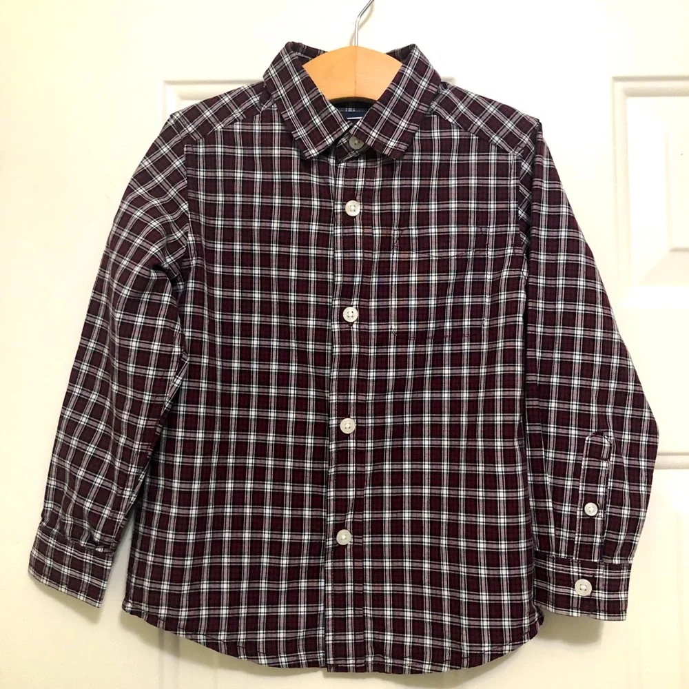 The Children Place Kids Plaid Long Button Down Shirt